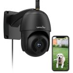 wansview Security Camera Outdoor, 1080P Pan-Tilt 360° Surveillance Waterproof WiFi Camera, Night Vision, 2-Way Audio, Smart Siren, SD Card Storage&Cloud Storage, Works with Alexa W9-B (With RJ45 Port)