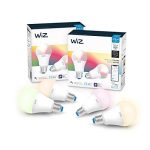 WiZ 60 Watt EQ A19 Smart Bulbs, WiFi Connected LED Light Bulbs - RGB+ Color Changing, Tunable and Dimmable, Compatible with Alexa and Google Home Assistant, No Hub Required, 4 Pack