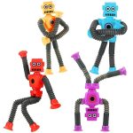 XONTEUS 4PCS Telescopic Robot Suction Cup Toy, Pop Tubes Fidget Toys 2023 for ADHD Autism Ages 3 4 5 6 7 8,Toddler Travel Toy Gifts Idea,Girl & Boy Unique Christmas Stocking Stuffers for Kids