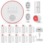 YISEELE Alarm System for Home Security, Wi-Fi Door Alarms for Safety with APP Alert (2.4GHz and 5GHz WiFi), Wireless 16-Piece kit: HUB, Door Sensors, Anti-pet PIR, Remotes, Work with Alexa and Google