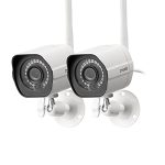 Zmodo Outdoor Security Camera Wireless (2 Pack), 1080p Full HD Home Security Camera System, Works with Alexa and Google Assistant, Silver (ZM-W0002-2)