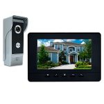 AMOCAM Wired Video Intercom System, 7 Inches Video Doorbell Door Phone System, HD Camera Kits Support Unlock, Monitoring, Dual-Way Intercom for Villa Home Office Apartment