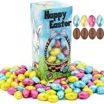 Easter Chocolate Eggs, Multicolored Foil Wrapped Milk Chocolate In Easter Egg Box, 1LB Approximately 90 Eggs