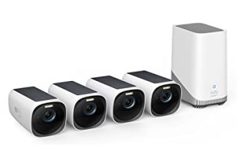 eufy Security eufyCam S330 (eufyCam 3) 4-Cam Kit, Security Camera Outdoor Wireless, 4K with Integrated Solar Panel, Face Recognition AI, Expandable Local Storage, Spotlight, No Monthly Fee