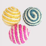 Sisal Ball 3 Packs, 4CM Assorted Colored with Elastic Cord for Cats to Scratch Indoors, Pat, Bite Or Chase, Interactive Cat Toys Random Color(4cm 3pcs)