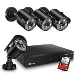 XVIM 8CH 1080P Home Security Camera System, H.264+1080P Indoor Outdoor CCTV Cameras, 4PCS Wired Outdoor Surveillance Cameras, 1TB Hard Drive, Night Vision, Remote Access, Smart Playback, Waterproof