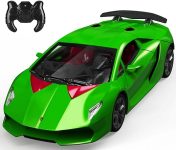 Guokai Remote Control Car, 1/24 Scale RC Sport Racing Toy Car, Compatible with Lamborghini Sesto Elemento Model Vehicle for Boys Girls Green