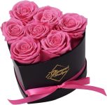 Rose Flower Gifts: 7-Piece Forever Roses Heart Shape Box